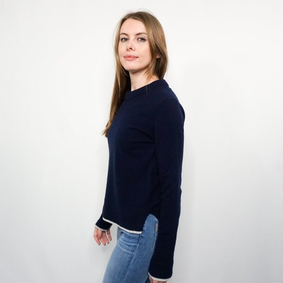 RAG & BONE Flavia Navy Cashmere Crew Sweater - Picture 5 of 7